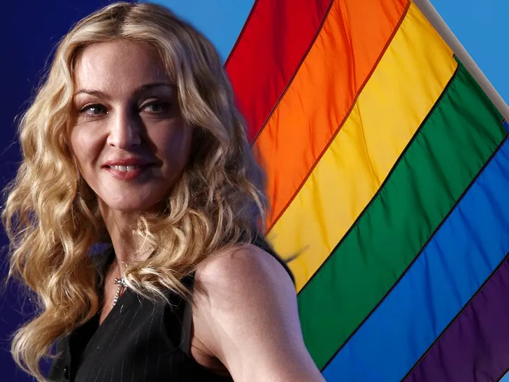 Madonna et un drapeau LGBT