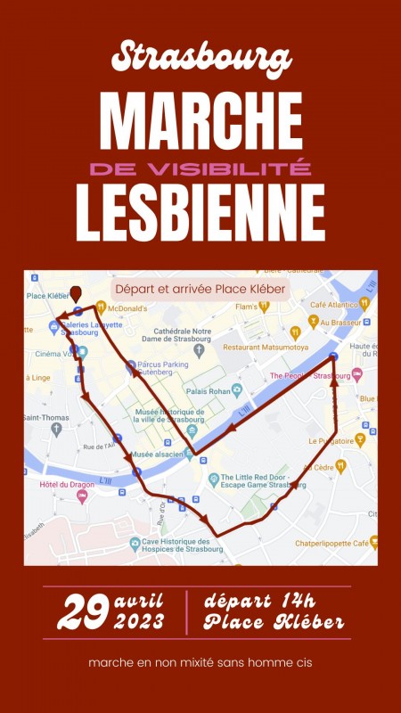 Première marche lesbienne à Strasbourg le 29 avril 2023