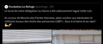 Havre : tags homophobes sur le local la Fondation le Refuge