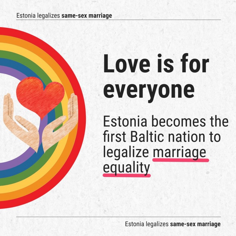 Estonie : Un grand oui pour le mariage pour tous