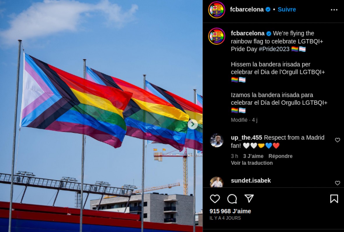 Football : Le Barça perd un demi-million d'abonnés suite à une publication LGBT+