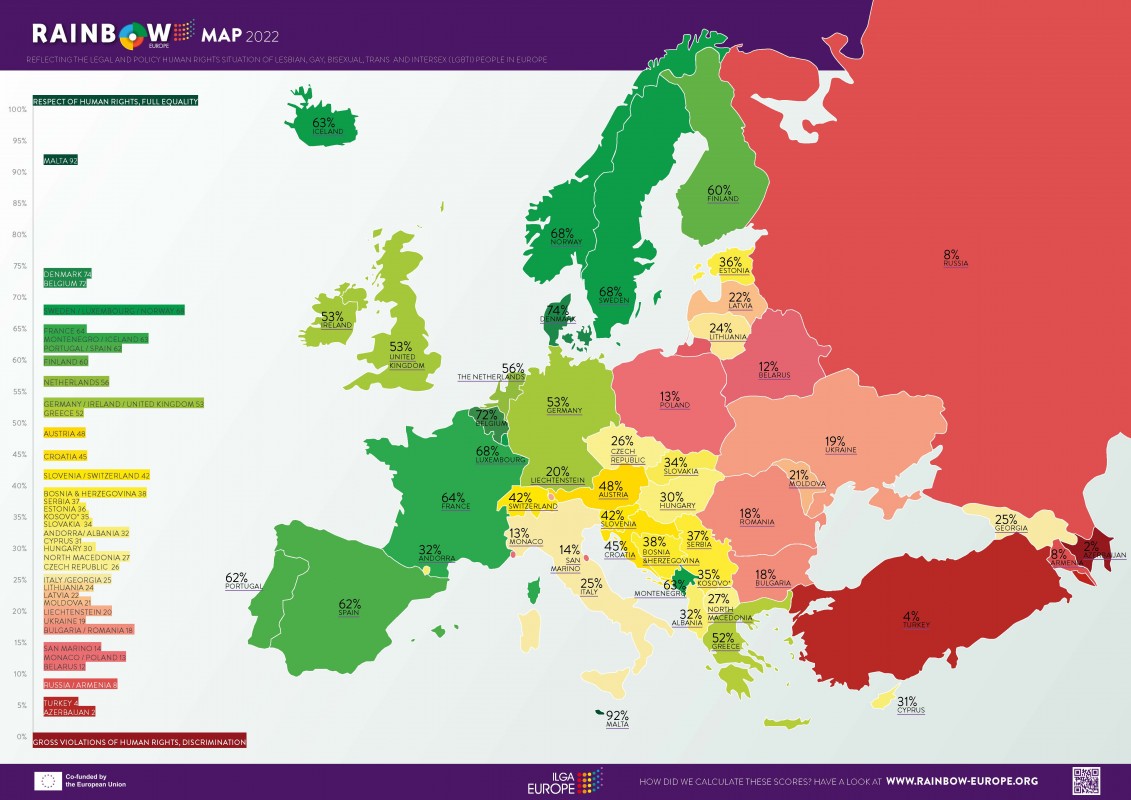 Quels sont les pays champions de l'inclusivité LGBTQ+ en Europe ?