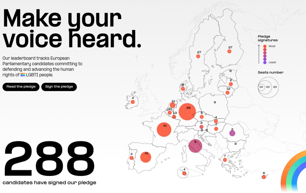 Élections Européennes 2024 : 288 candidats s'engagent à promouvoir les droits LGBT