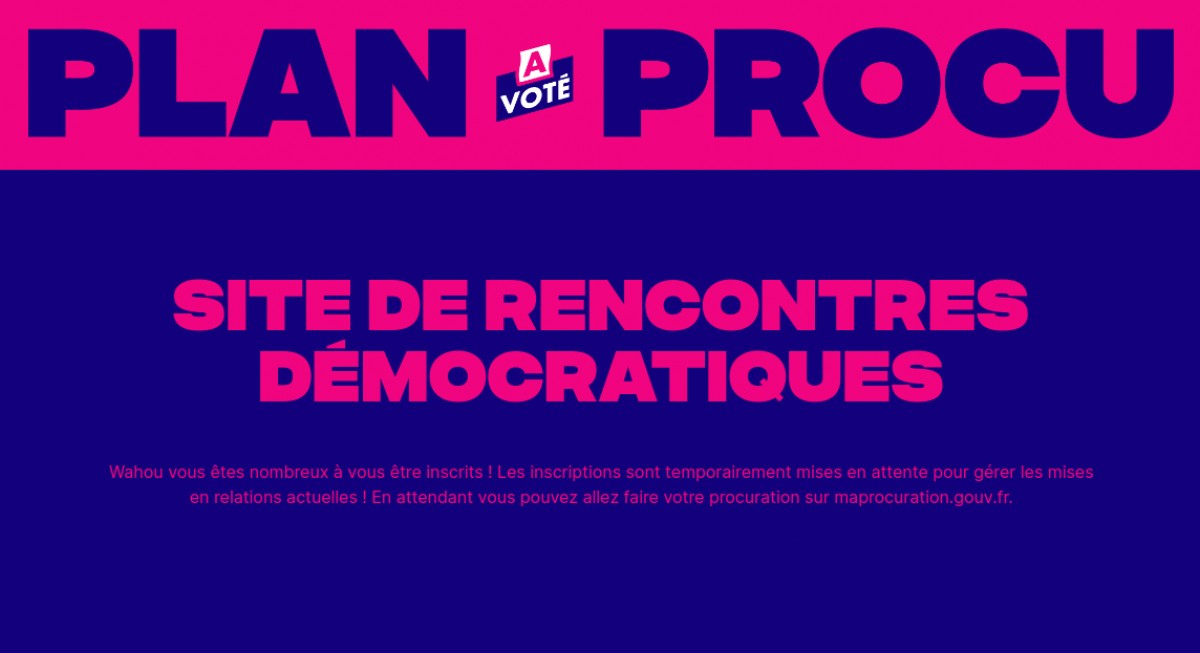 PlanProcu : Site de rencontres démocratique pour faciliter le vote par procuration